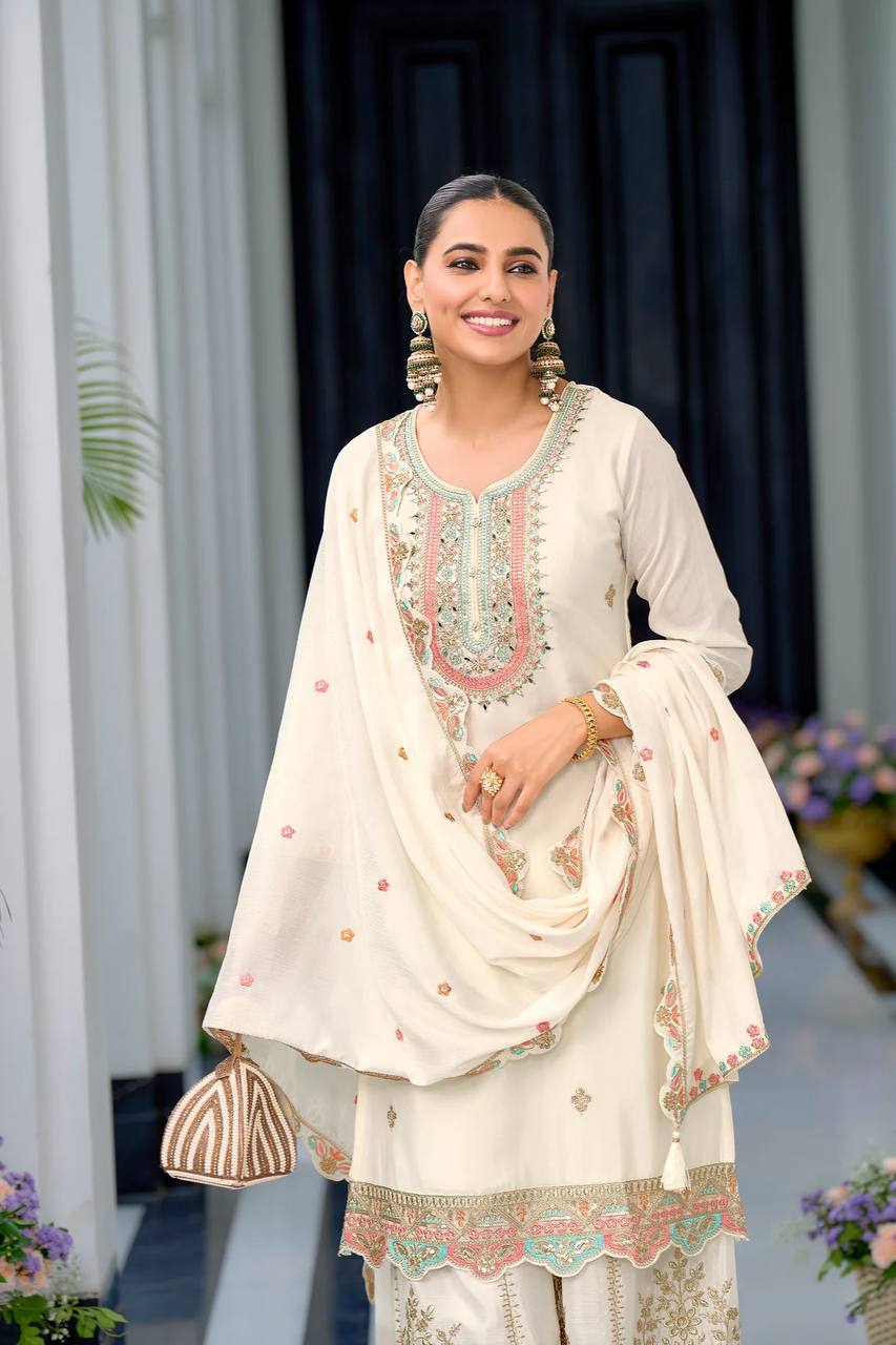 Black Embroderied Full Work gharara Suit Set(Free size)