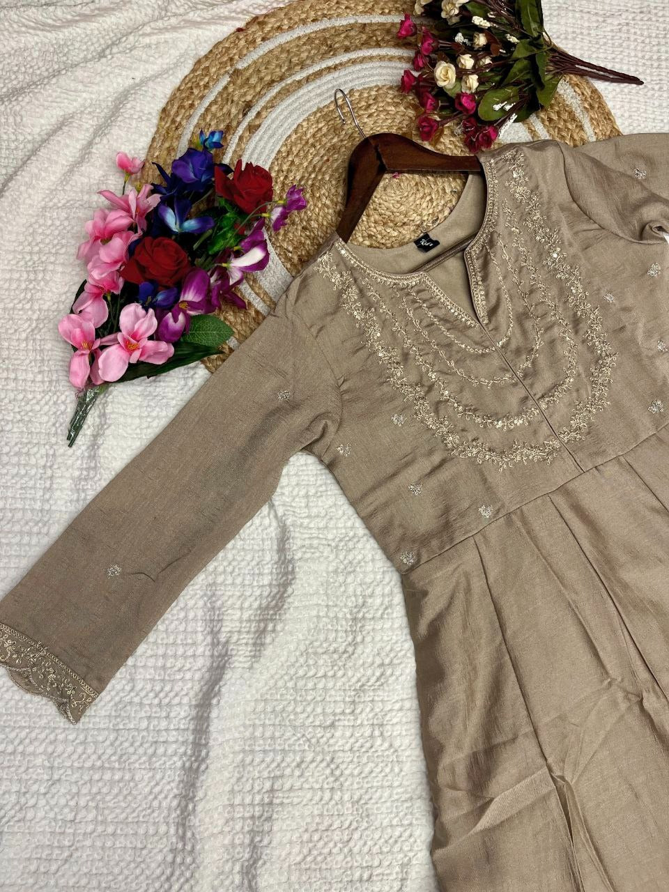 Embroidered Vichitra Couture