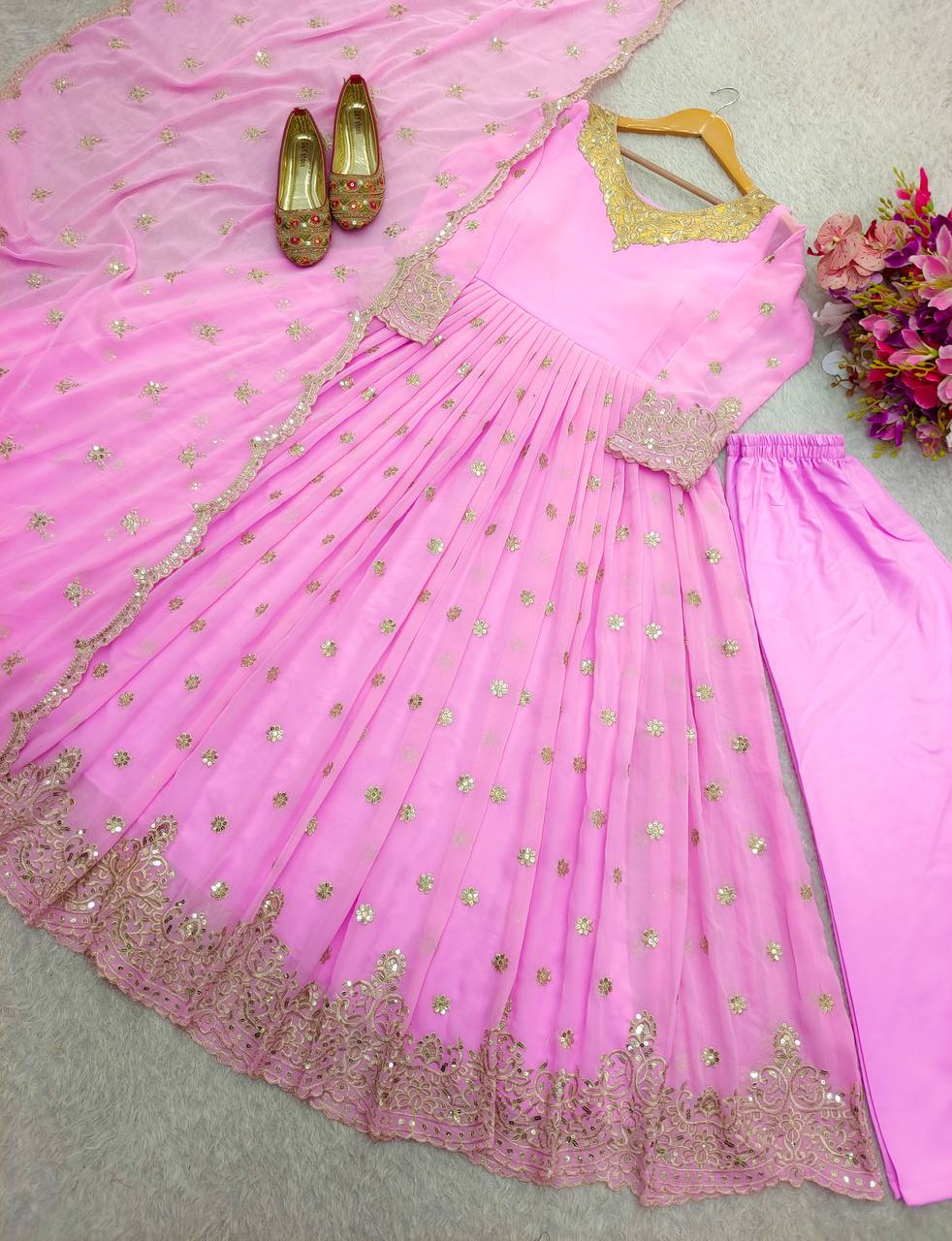 Laiba khan special dreamy pink anarkali
