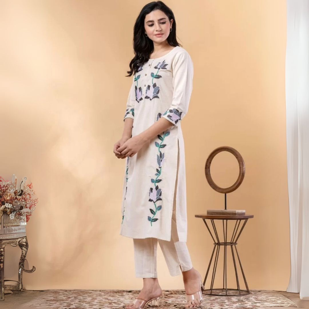 Tamanna Cotton Embroidered Pant Set
