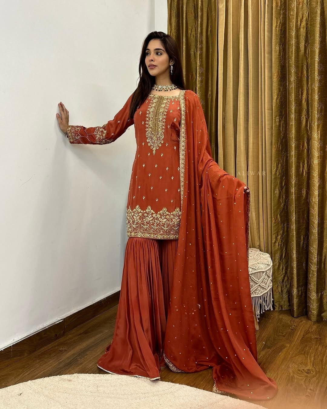 Presenting New Simmer Silk Designer Party Wear top plazzo