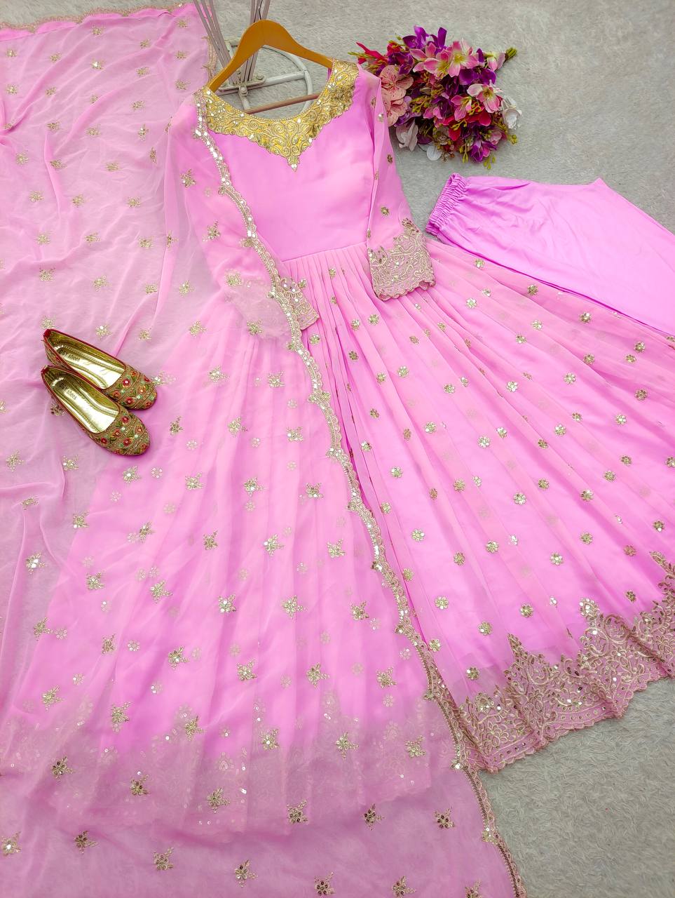 Laiba khan special dreamy pink anarkali