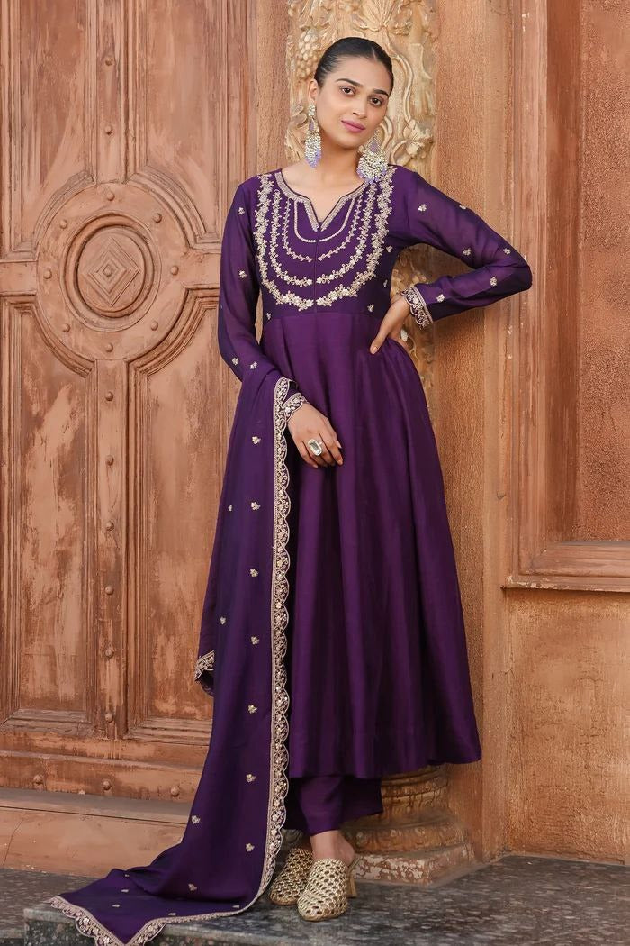 Embroidered Vichitra Couture