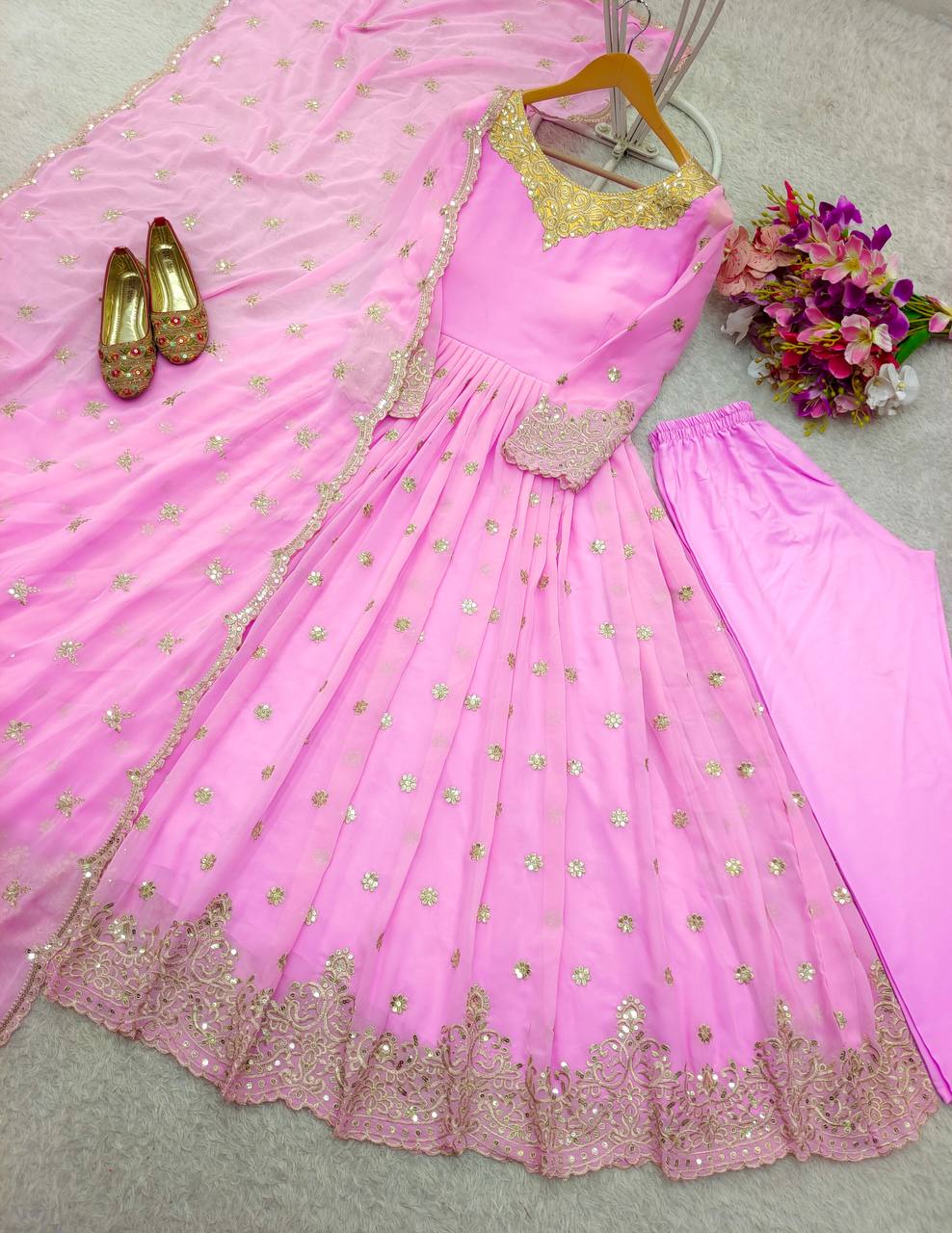 Laiba khan special dreamy pink anarkali