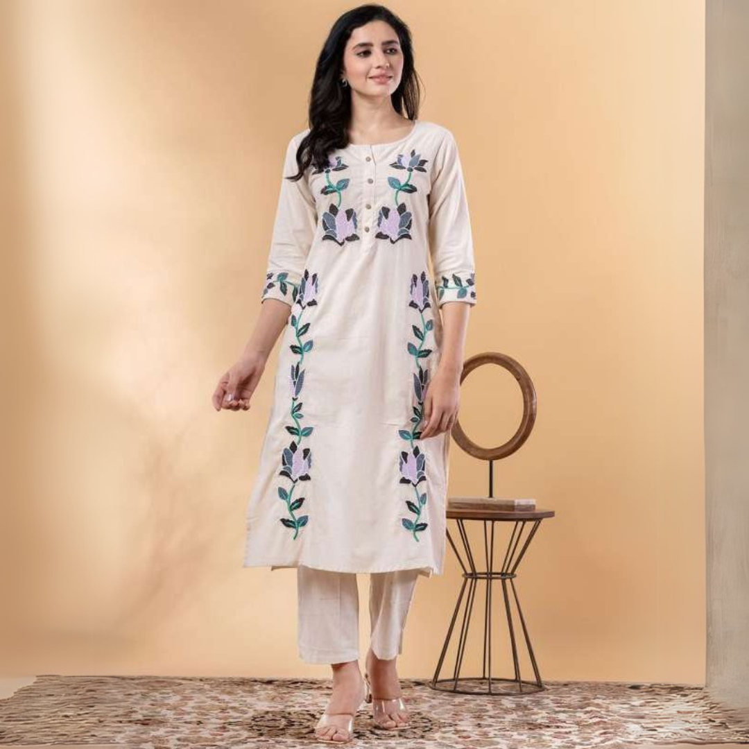 Tamanna Cotton Embroidered Pant Set