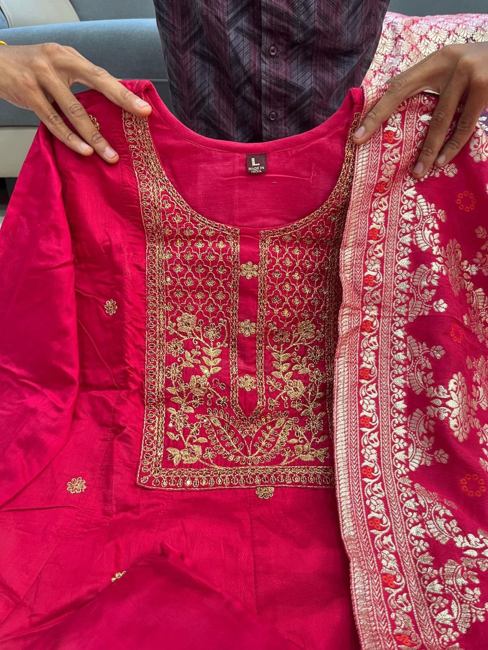 Anarkali Flared Kurti Pant Dupatta Set