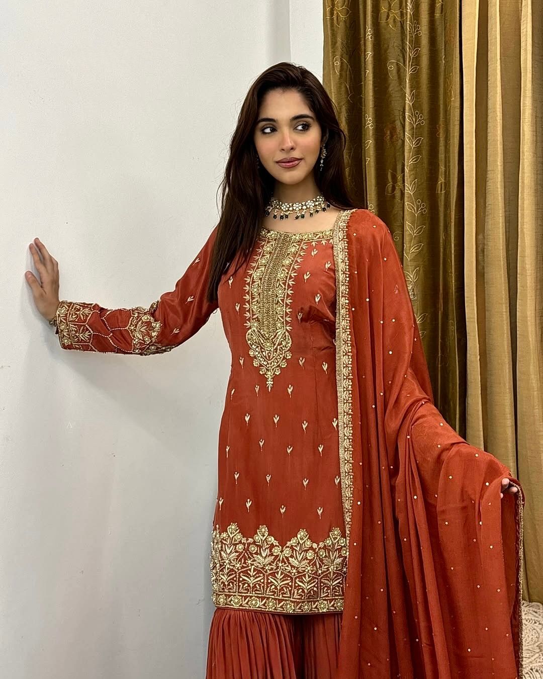 Presenting New Simmer Silk Designer Party Wear top plazzo