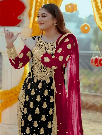 Georgette Sequin Palazzo Set