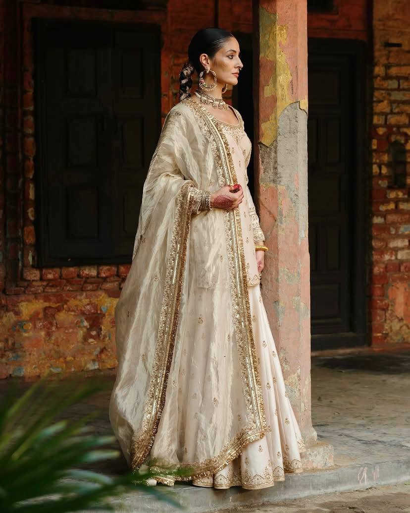 Elegant Gold Simar Silk Kurti & Plazzo Set with Organza Silk Dupatta