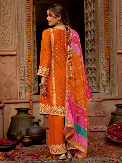 A-Line Kurta Palazzos With Dupatta Set