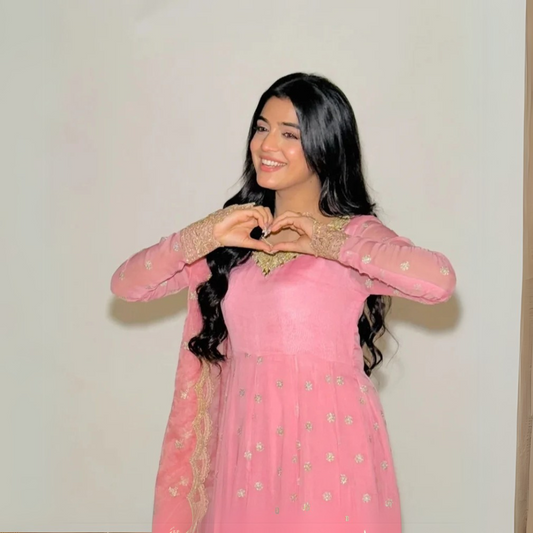 Laiba khan special dreamy pink anarkali