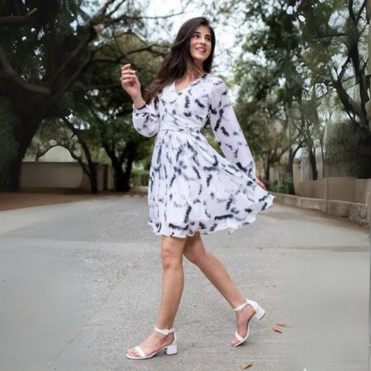 White Fit & Flare Midi Dress