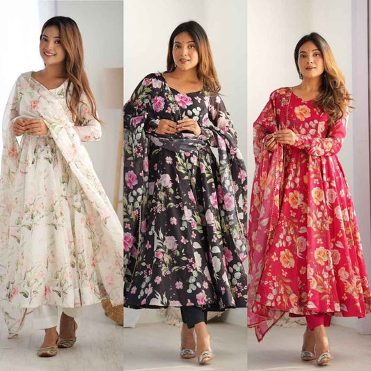Organza anarkali