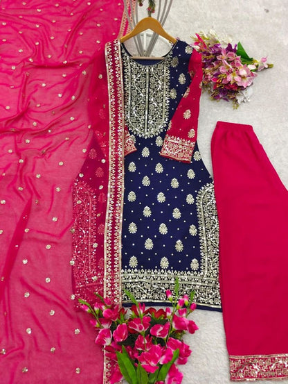 Georgette Sequin Palazzo Set