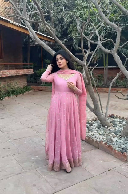 Laiba khan special dreamy pink anarkali