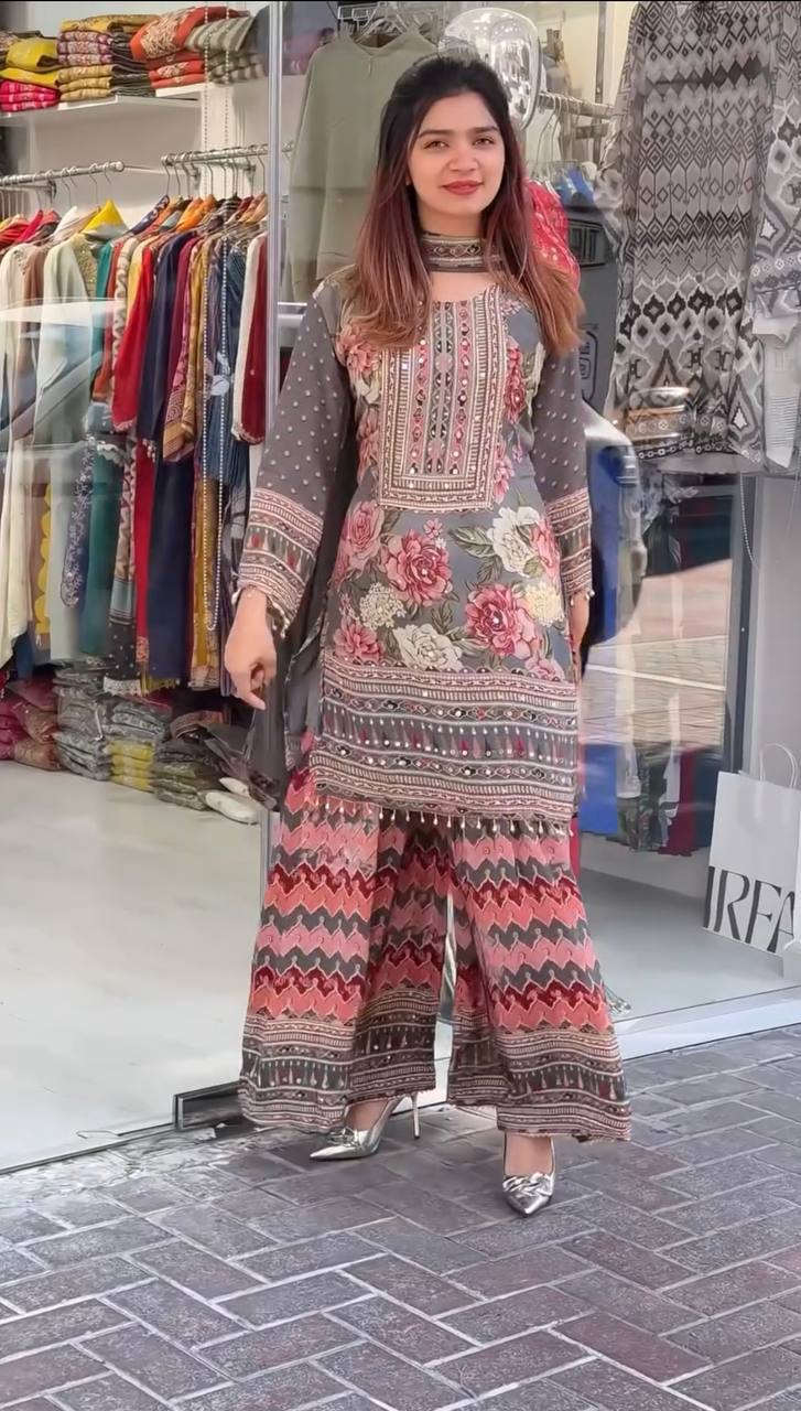 Hand Mirror Georgette set