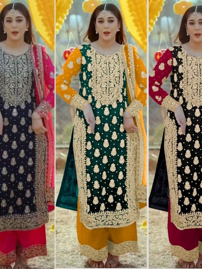 Georgette Sequin Palazzo Set