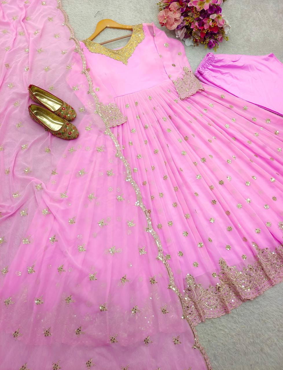 Laiba khan special dreamy pink anarkali