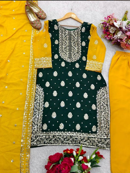 Georgette Sequin Palazzo Set