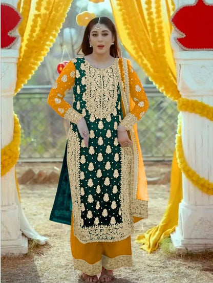 Georgette Sequin Palazzo Set