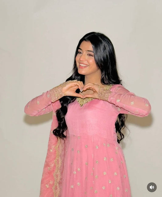 Laiba khan special dreamy pink anarkali