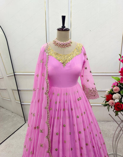 Laiba khan special dreamy pink anarkali