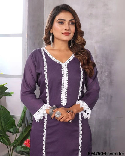 Sugarcane Print Kurti-Pant Combo Set
