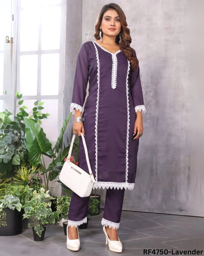 Sugarcane Print Kurti-Pant Combo Set
