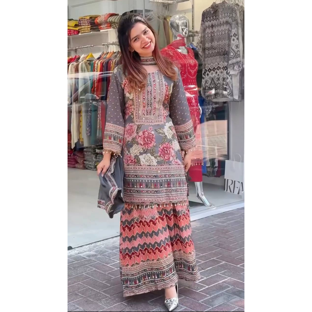 Hand Mirror Georgette set