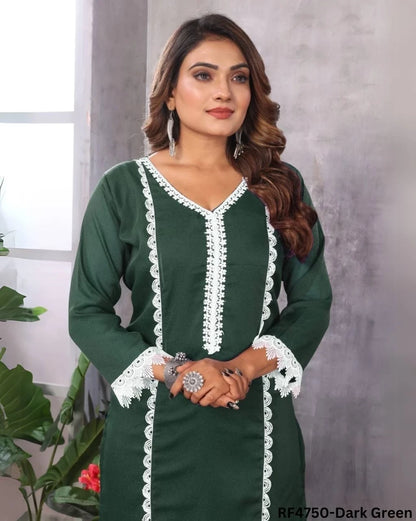 Sugarcane Print Kurti-Pant Combo Set