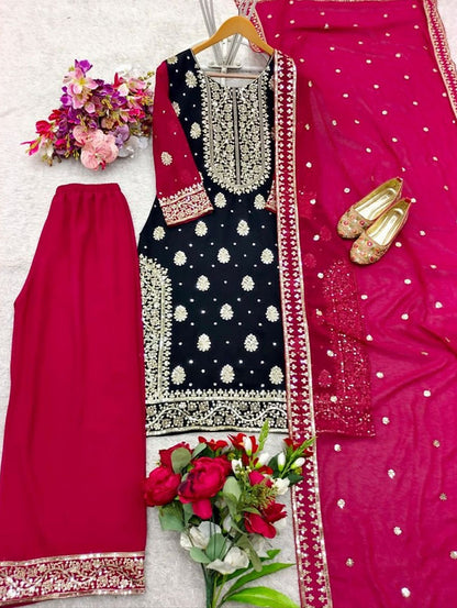 Georgette Sequin Palazzo Set