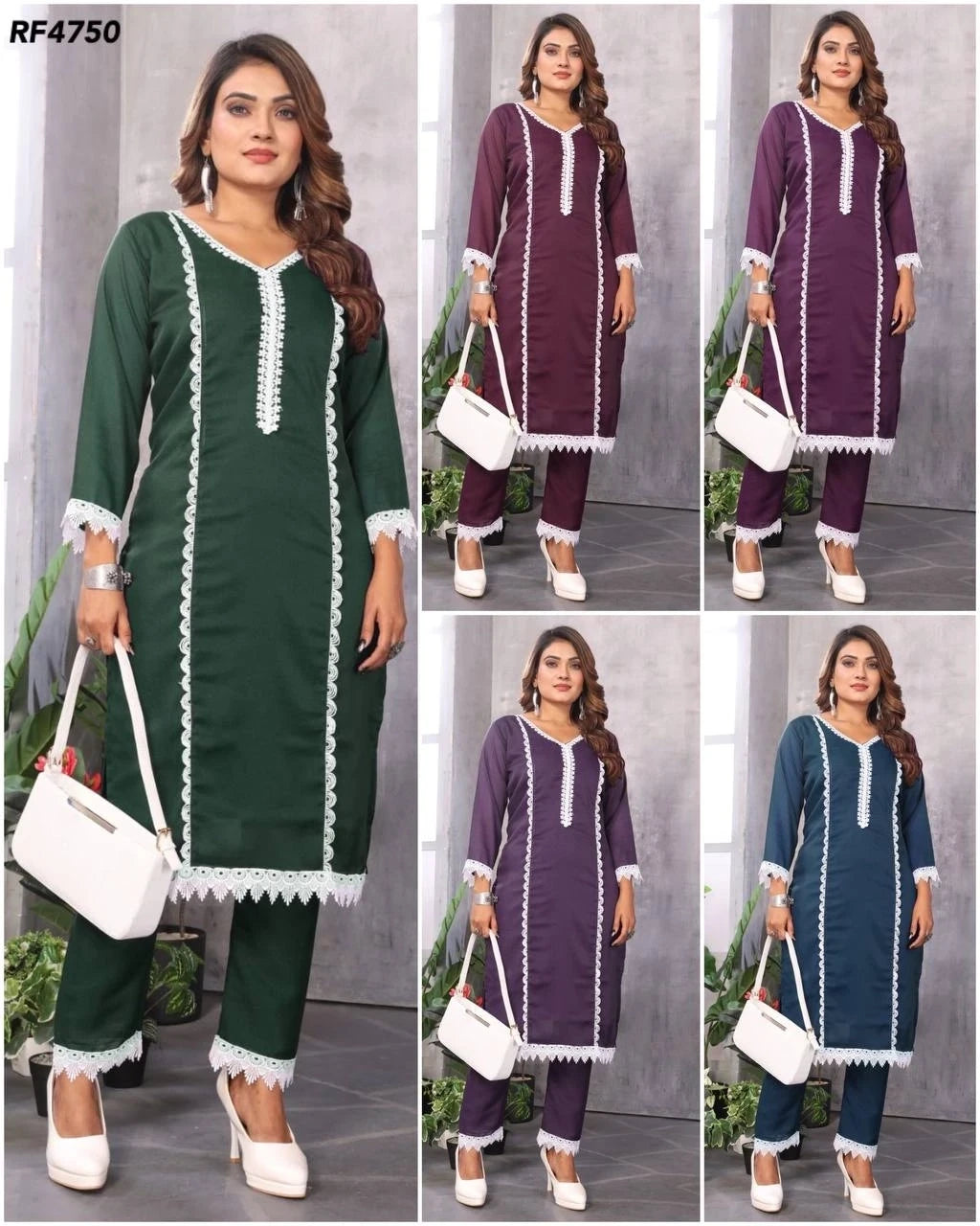 Sugarcane Print Kurti-Pant Combo Set