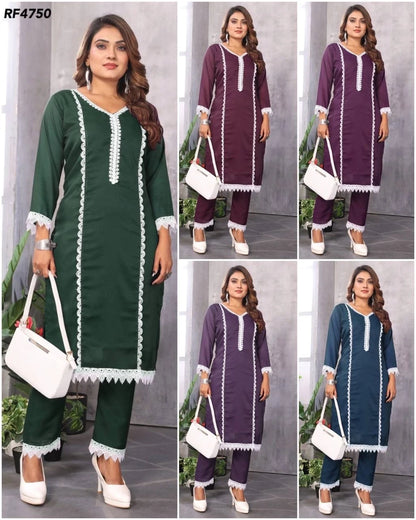 Sugarcane Print Kurti-Pant Combo Set