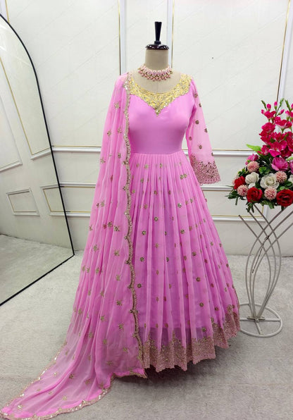 Laiba khan special dreamy pink anarkali
