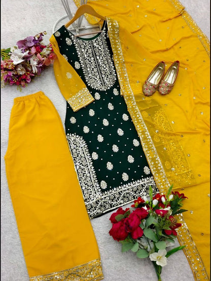 Georgette Sequin Palazzo Set