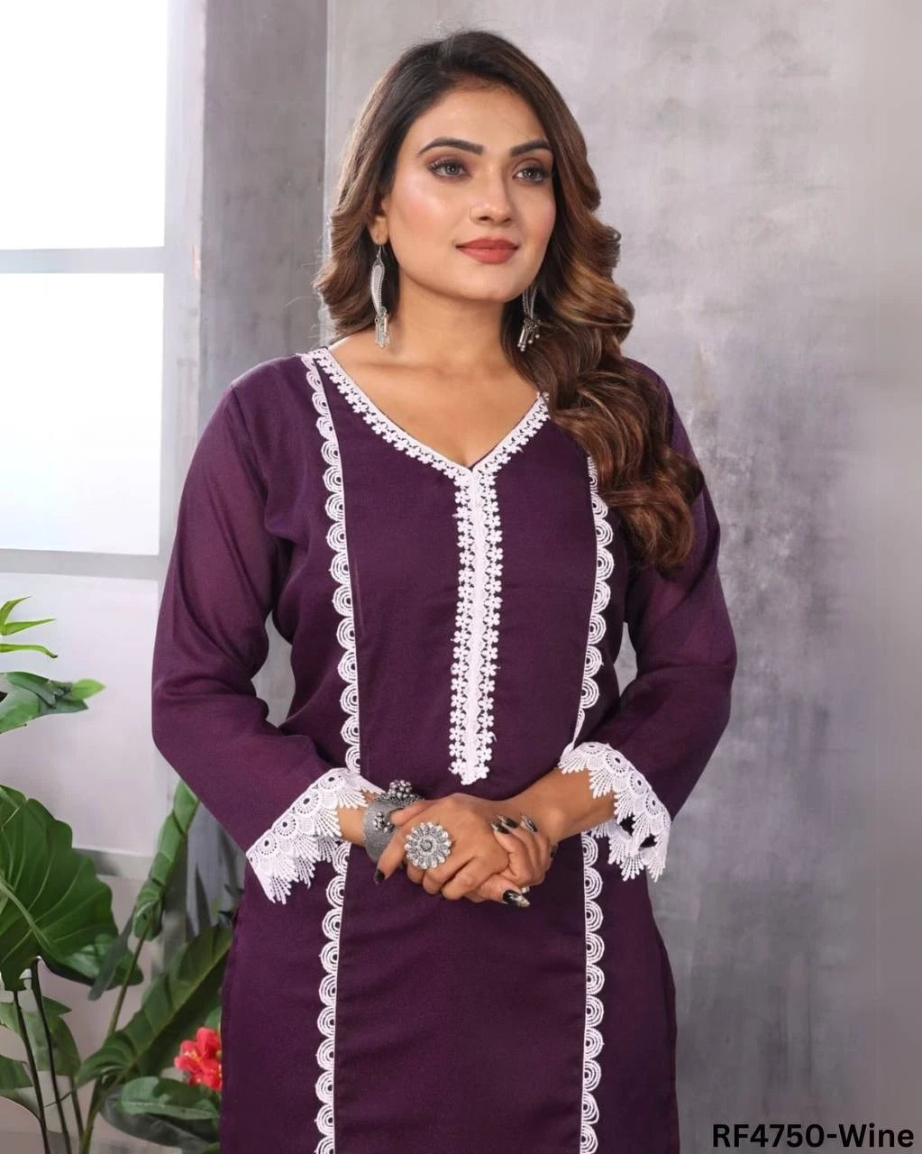 Sugarcane Print Kurti-Pant Combo Set