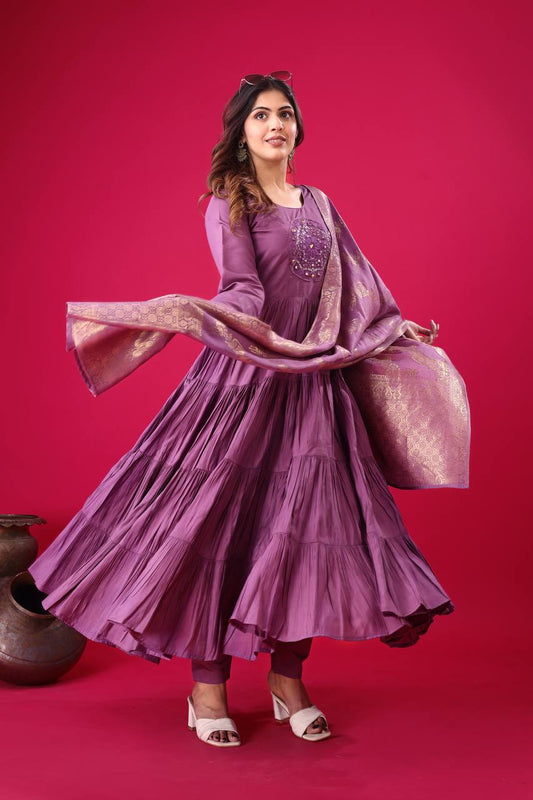 Designer Silk Flair Gown