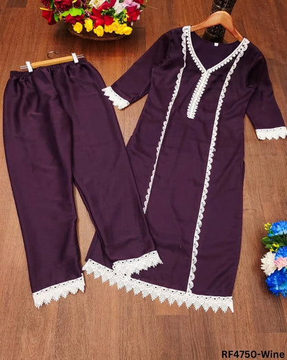 Sugarcane Print Kurti-Pant Combo Set