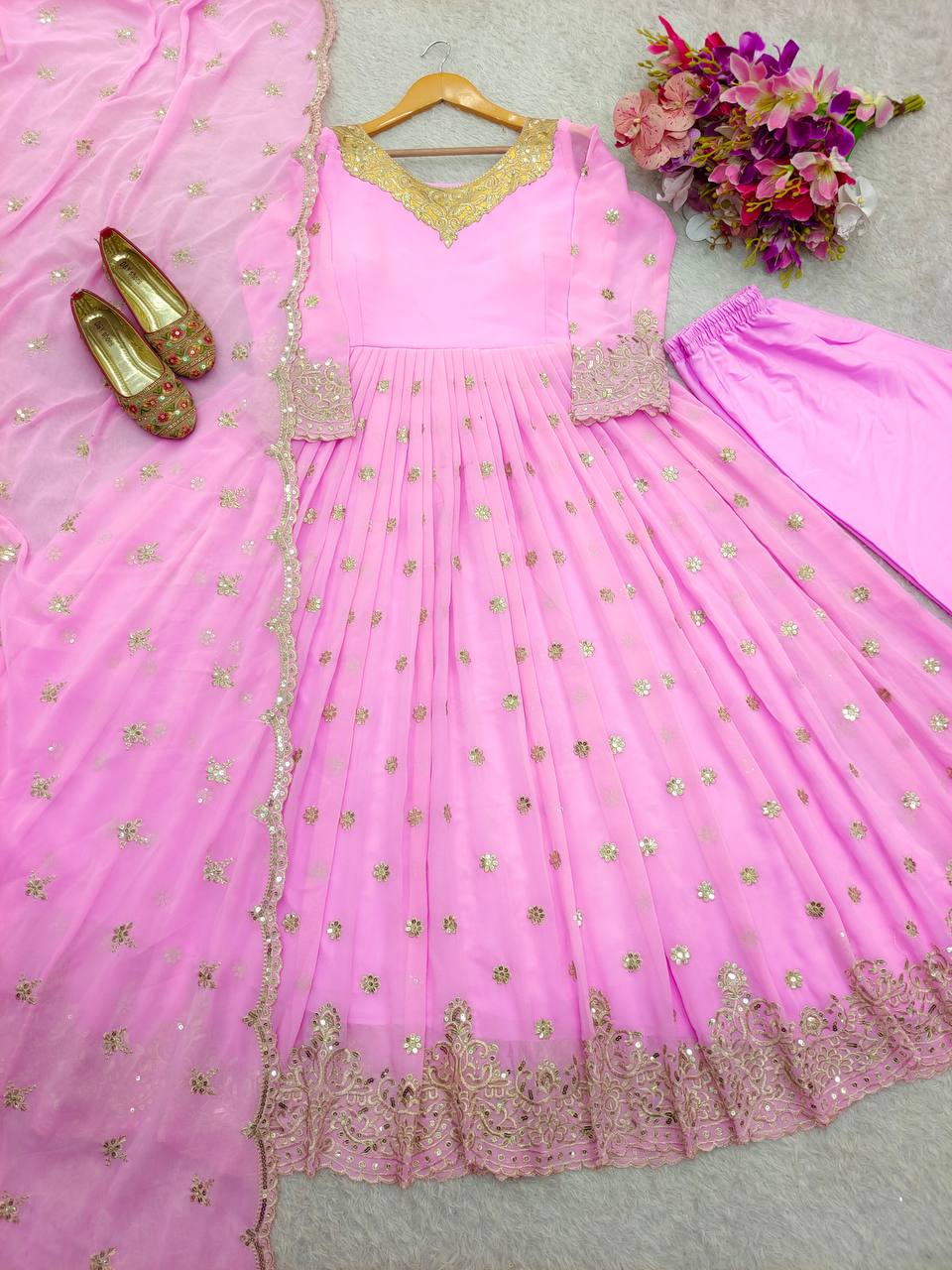 Laiba khan special dreamy pink anarkali