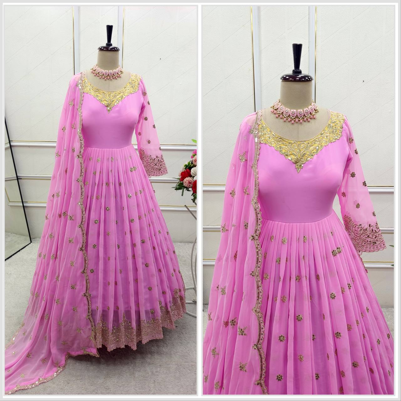 Laiba khan special dreamy pink anarkali