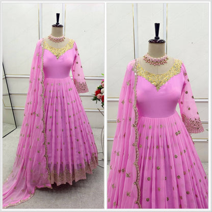 Laiba khan special dreamy pink anarkali